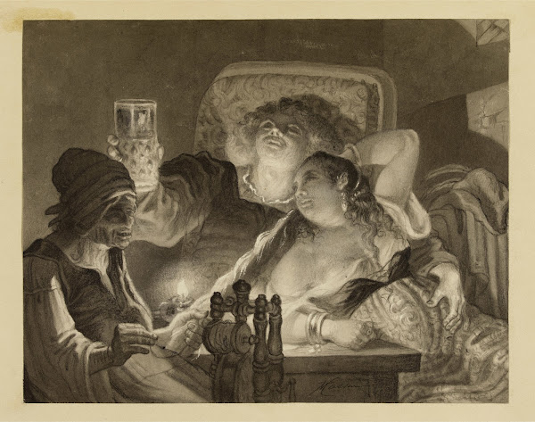 Le Jeune homme riait et caressait la fille 1868