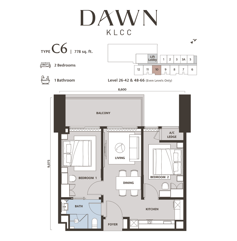 DAWN KL City Centre 户型图