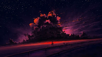 Digital Painting, Landscape, Clouds, Night, Bisbiswas Full HD Wallpaper Background