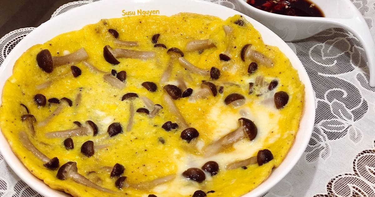 Nấm hải sản chiên trứng (món chay)