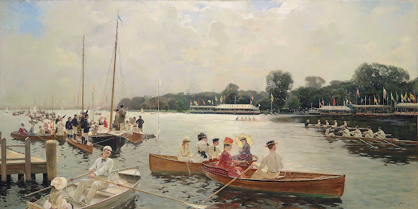 Ruderregatta auf der Außenalster Hamburg 1889