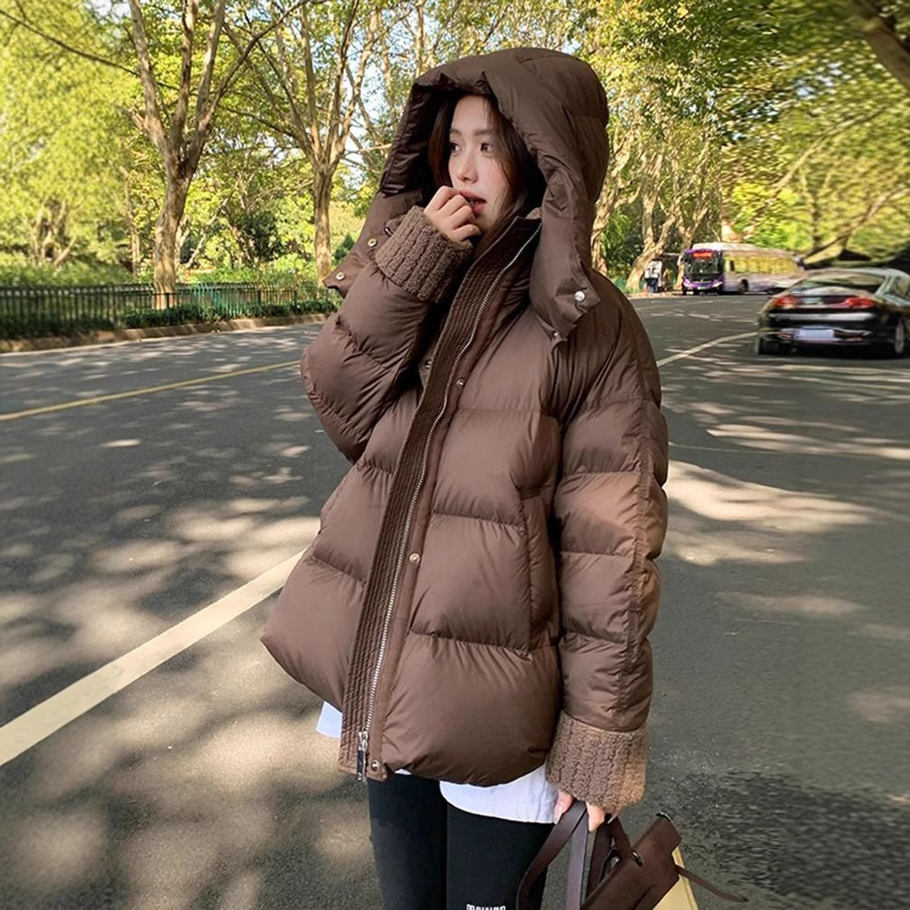 Insulated winter jacket with faux fur collar