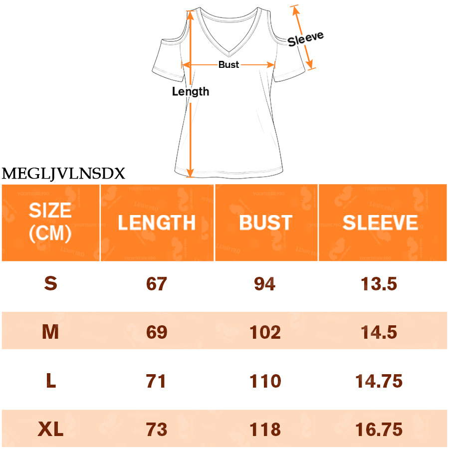 AOP MEG off shoulder V-neck women's short sleeved shirt
