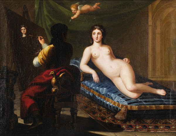 Cupid Takes Aim The Besotted Painter c 1880