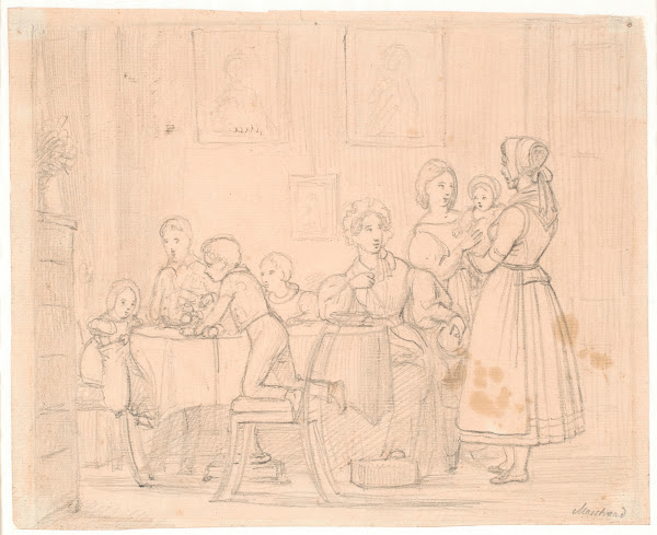 Udkast til det Waagepetersenske Familiebillede 1836