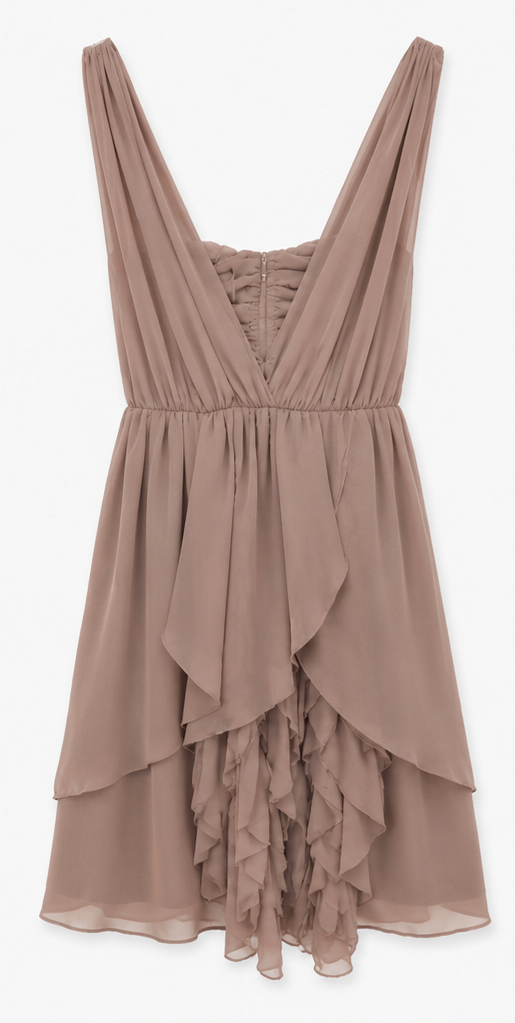 Dama - Rochie H&M bej-camel cu volane - S