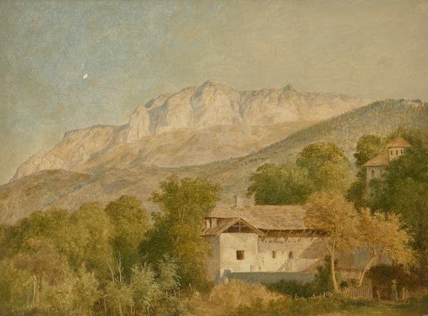 Vue dune ferme et du massif des Mémises prise depuis St Paul en Chablais ou Maxi