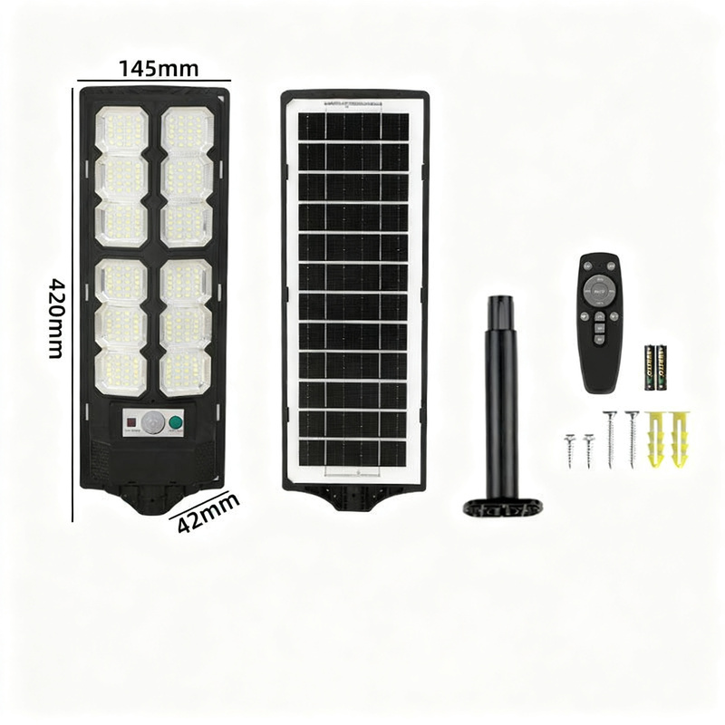 Solar pathway light with motion sensor, LED, 260×140 mm