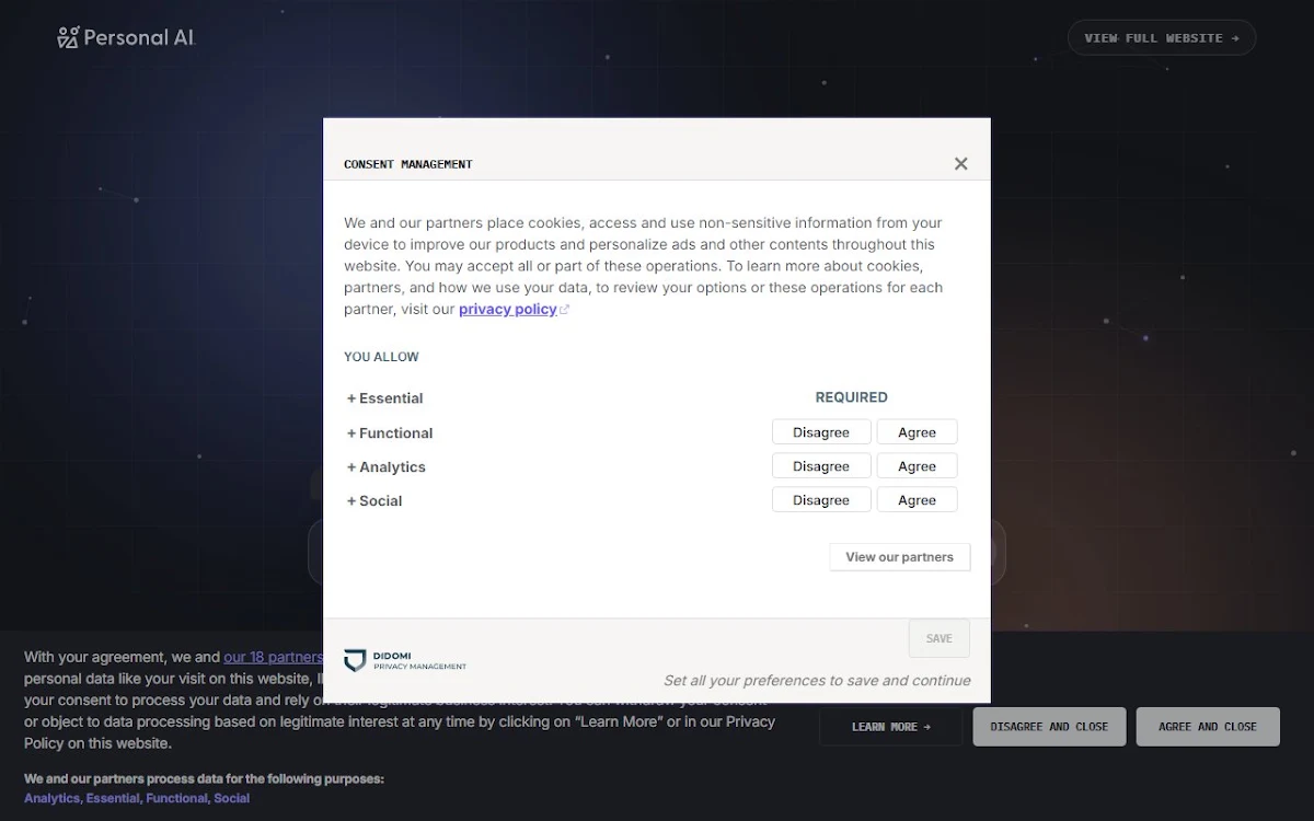 Captura de Personal.ai
