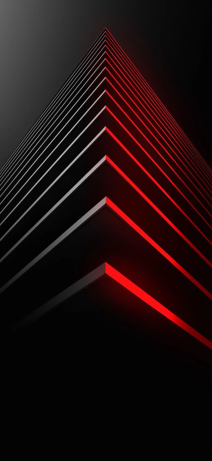 Abstract Stacked Glowing Red Corners - Digital Art Full HD iPhone Wallpaper (1080x2340)