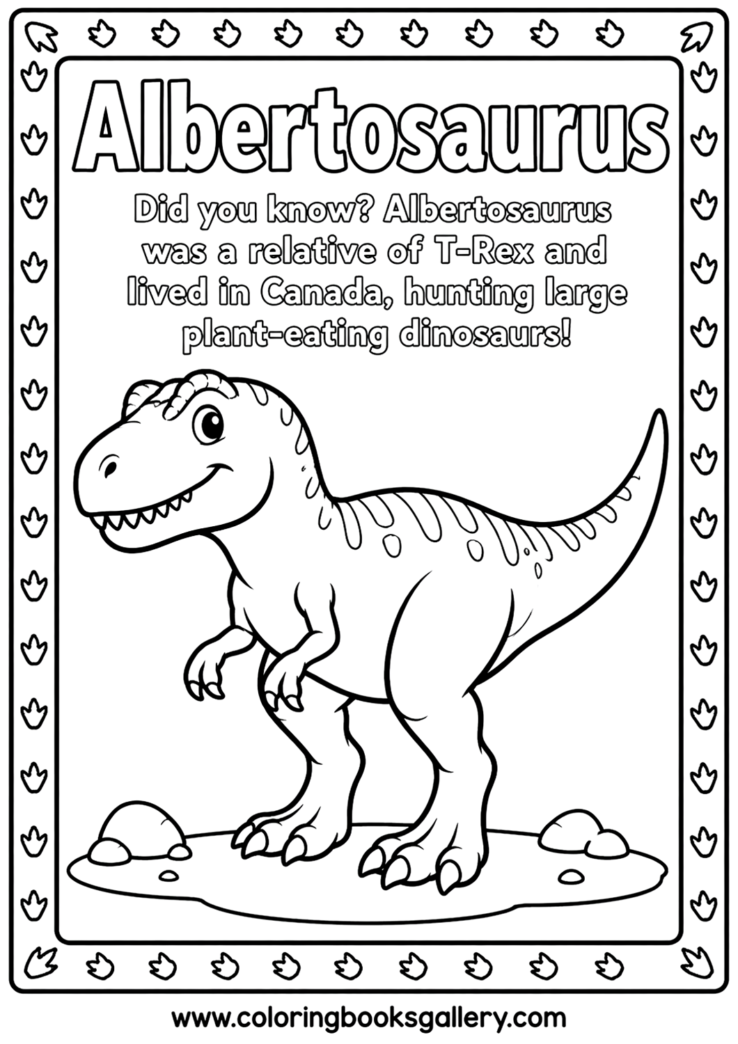 Easy printable Albertosaurus coloring sheet – Free Printable Coloring Sheet for Kids and Adults – free coloring page for kids