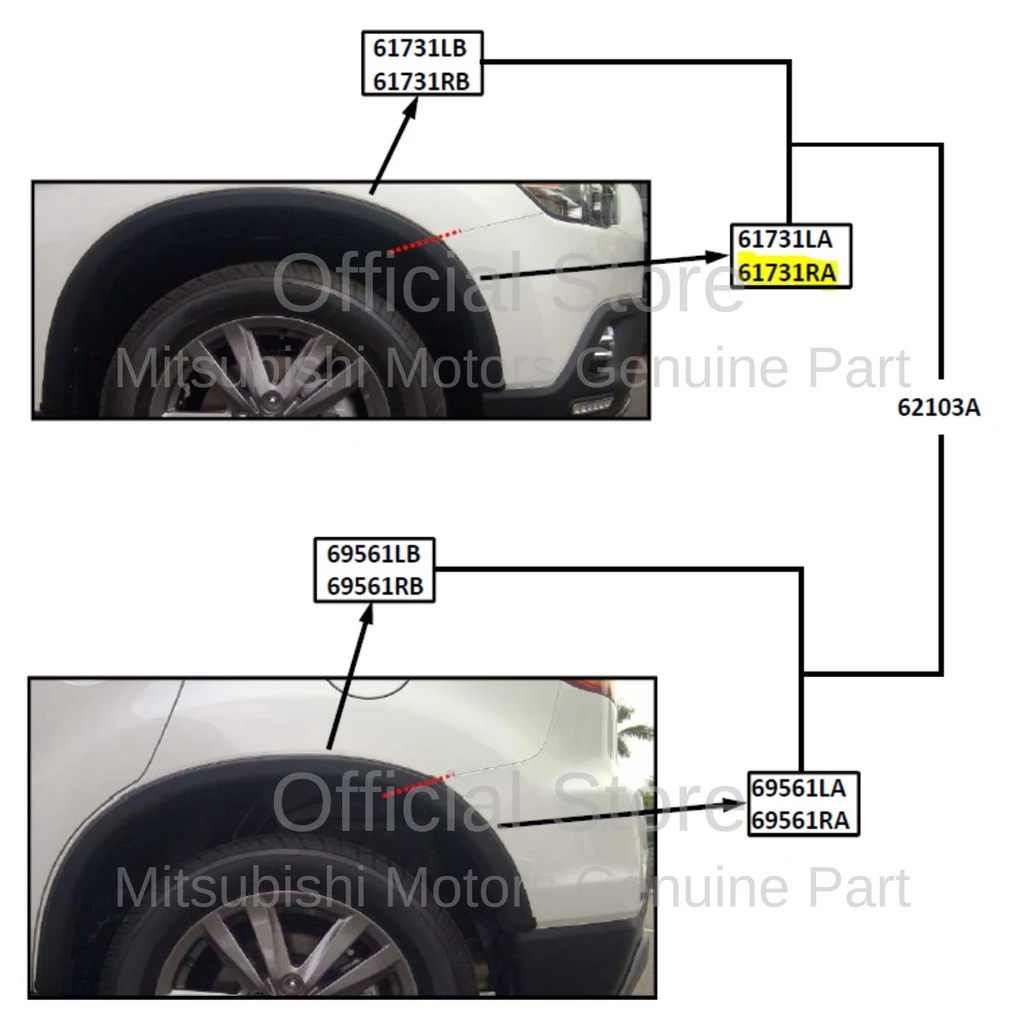 WHEEL ARC FR RH Garnish Outlander: Solusi Terbaik untuk Kaki-Kaki Mobil Anda 2