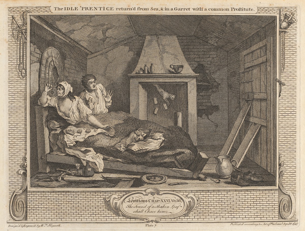Plate 7 The Idle Prentice Returned from Sea and in a Garret with a Common Prosti