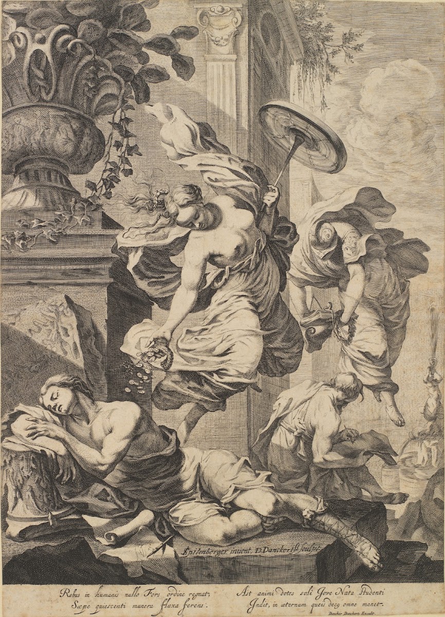 Allegori med Fortuna og en sovende kunstner