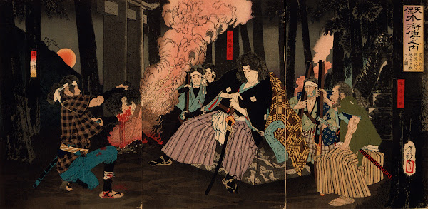 Kogakure no Kiritarō Saving Seiriki at Ōtawara 1884