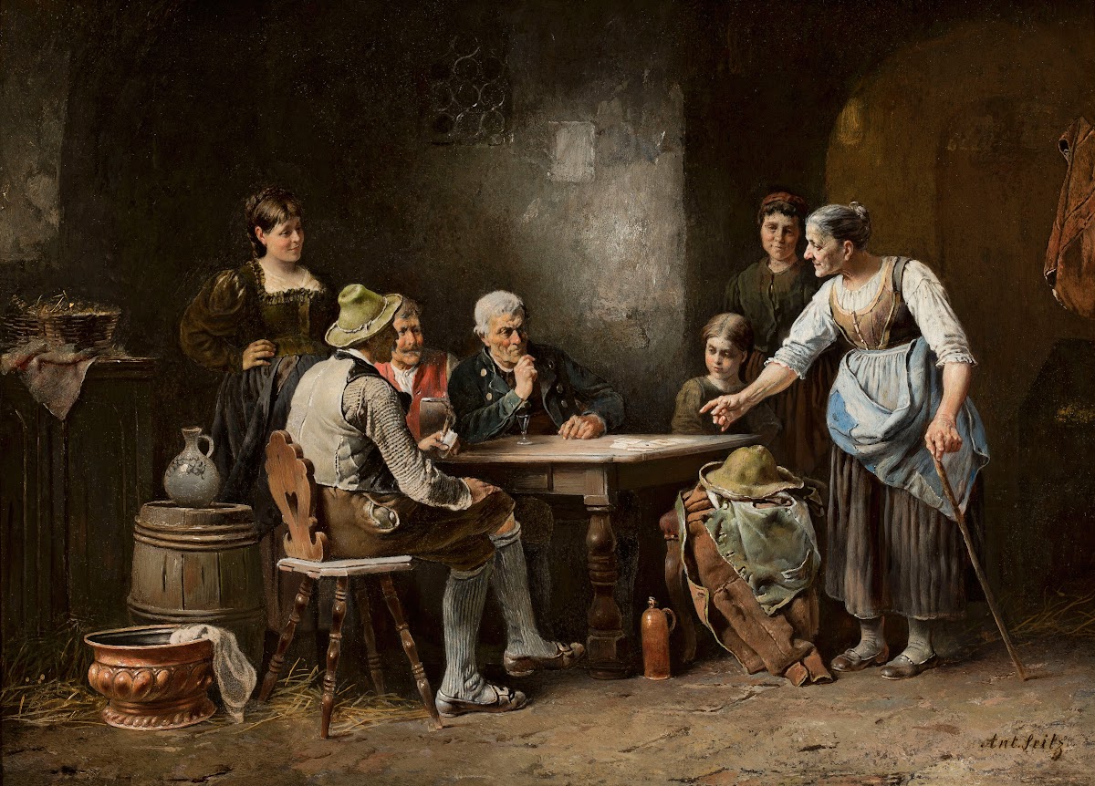 Scene in a tavern 1850s