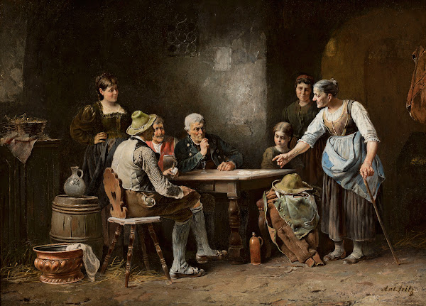 Scene in a tavern 1850s