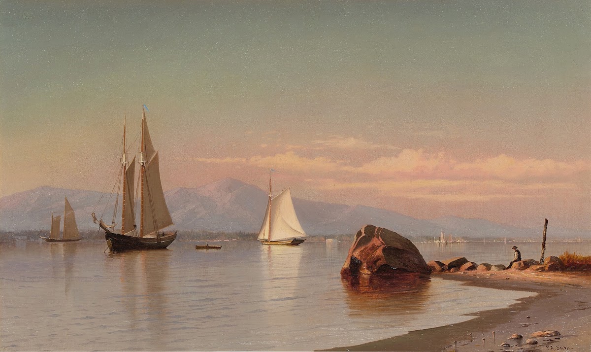 View on the Hudson the Catskills in the Distance circa 1873