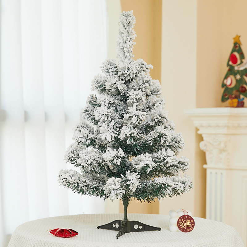 Beflockter Mini-Weihnachtsbaum, festliche Tischdekoration
