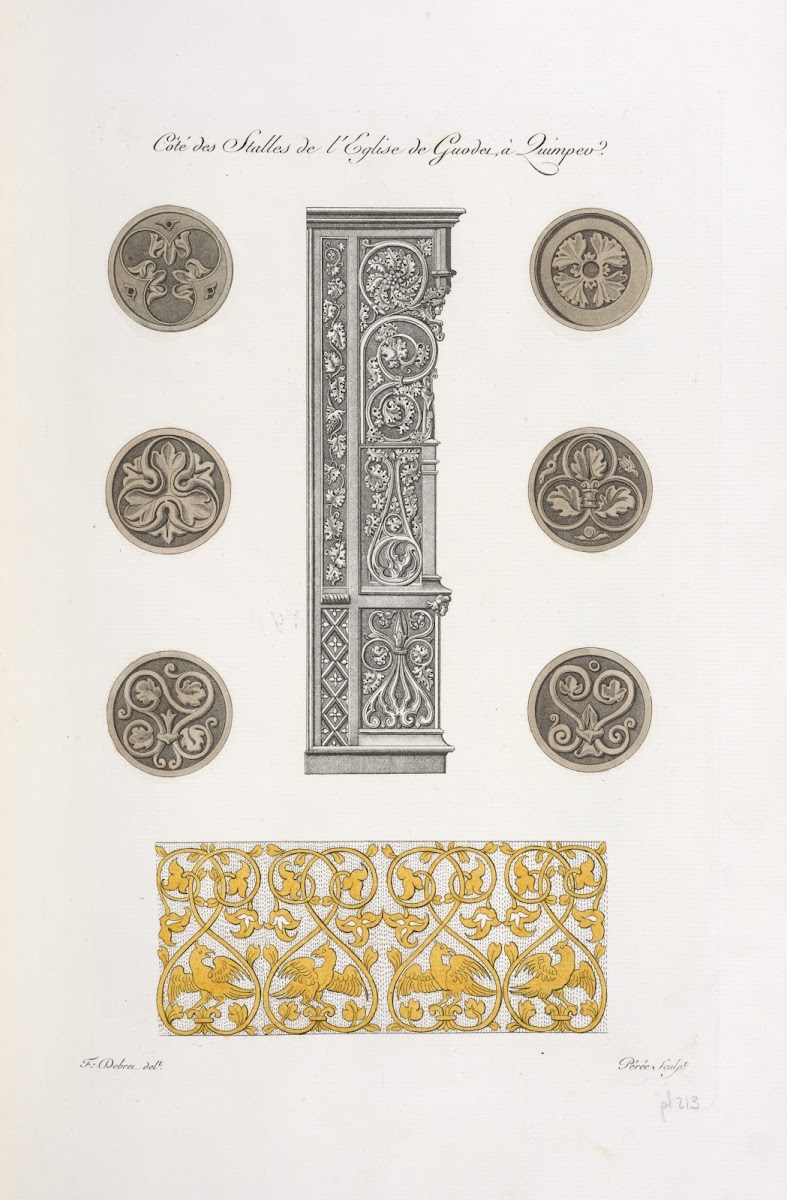 Côté des stalles de léglise de Guodet à Quimper 1839