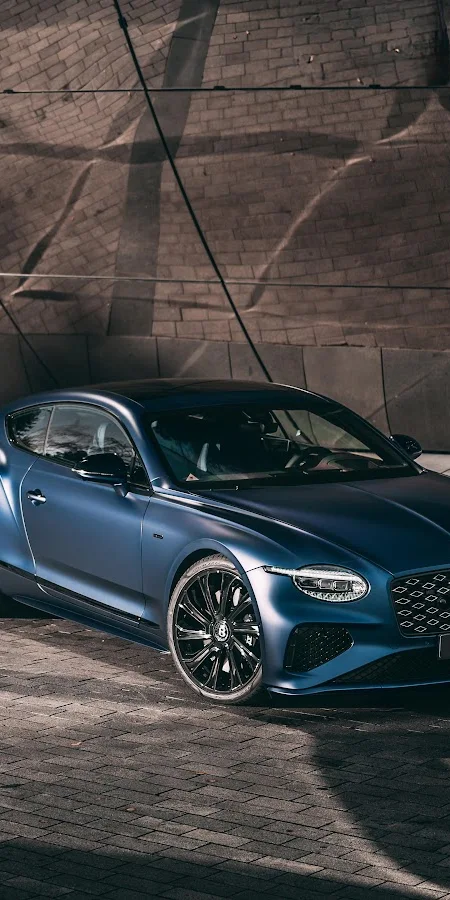 Bentley Continental GT Blue Coupe 8K Phone Wallpaper