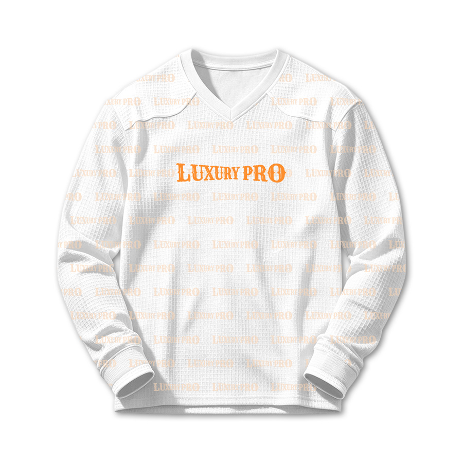AOP MEG Waffle V-Neck Long Sleeve With Cuffs