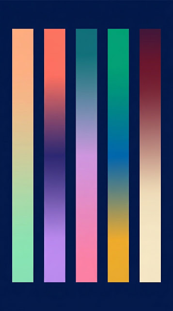 Modern Abstract Composition of Five Vertical Gradient Rectangles - Free mobile Wallpaper