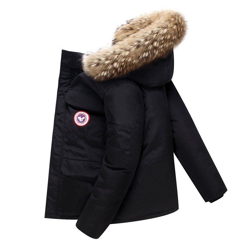 Stylish unisex down jacket with removable collar