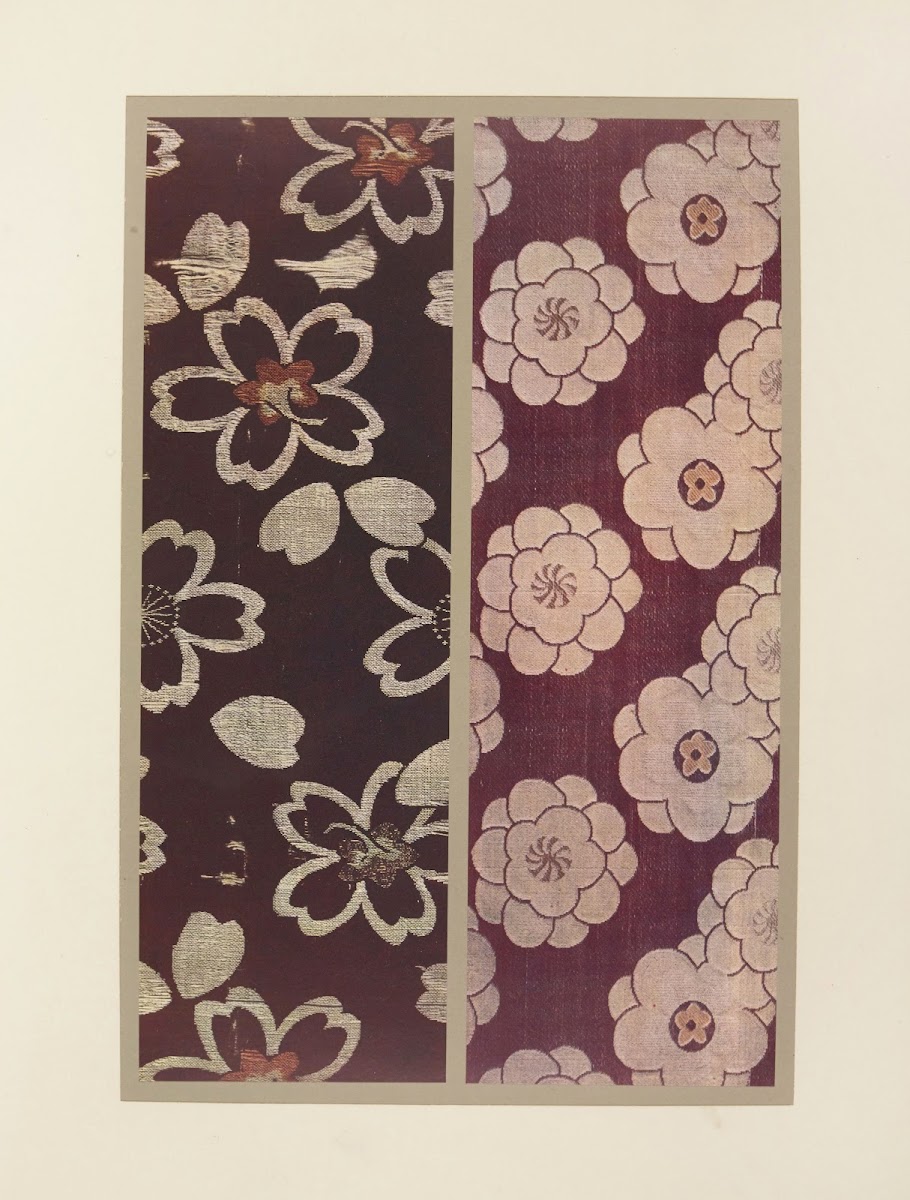 Semis de fleurs sur fond noir  fleurs stylisées sur fond violet 1913