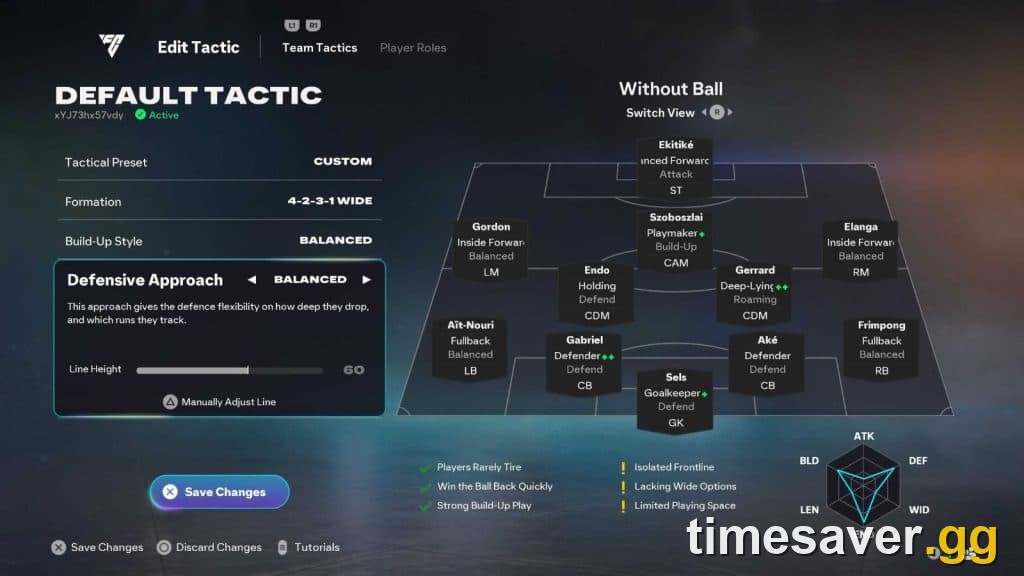 EA FC 26 Edit Tactic screen showing the 4-2-3-1 Wide formation, the formation needed for the Final Whistle Event objective