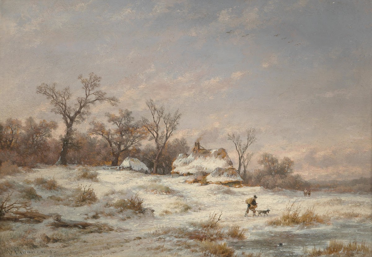 Winter landscape with decorative figures 1890