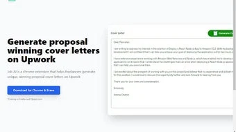 Captura de Upwork Cover Letter Generator
