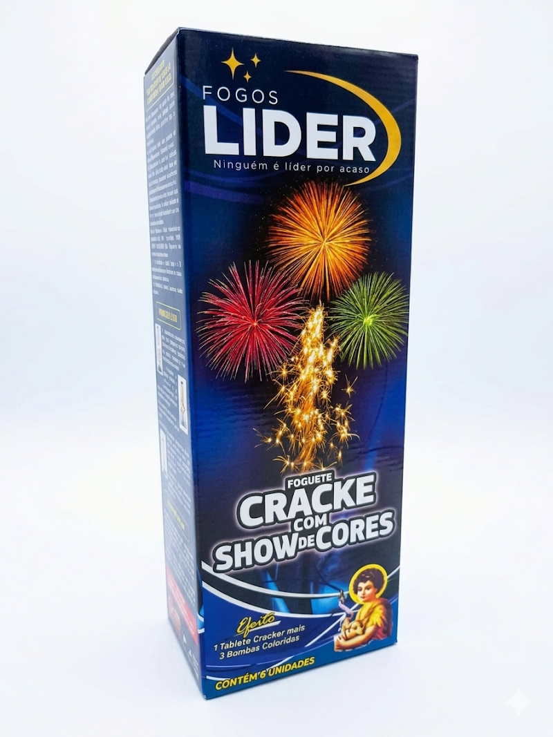 Foguete Cracker com Show de Cores Líder