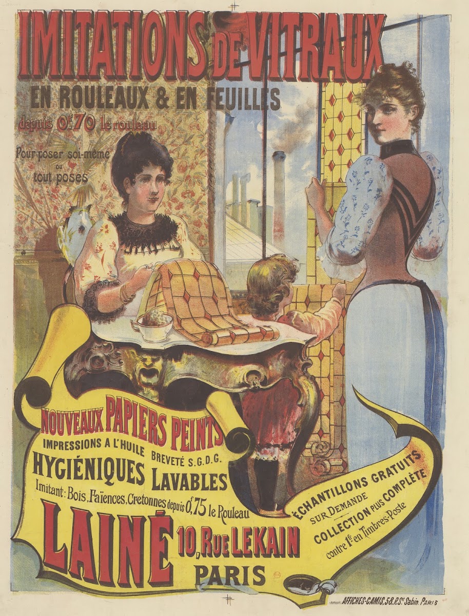 Imitation de vitraux en rouleaux  en feuilles Nouveaux papiers peints impression