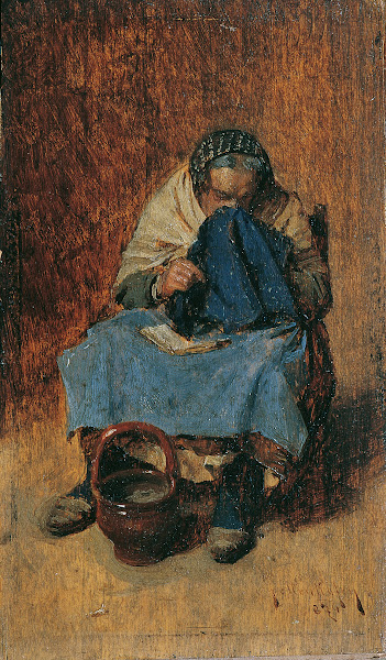 Alte Venezianerin sich schneuzend 1874