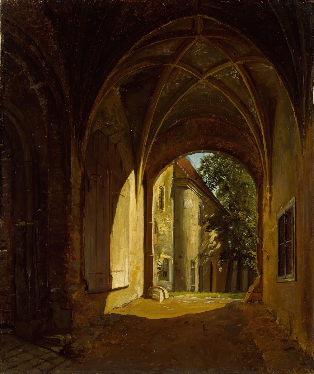 A vaulted Hall in the Scharfenberg Castle near Dresden 1829