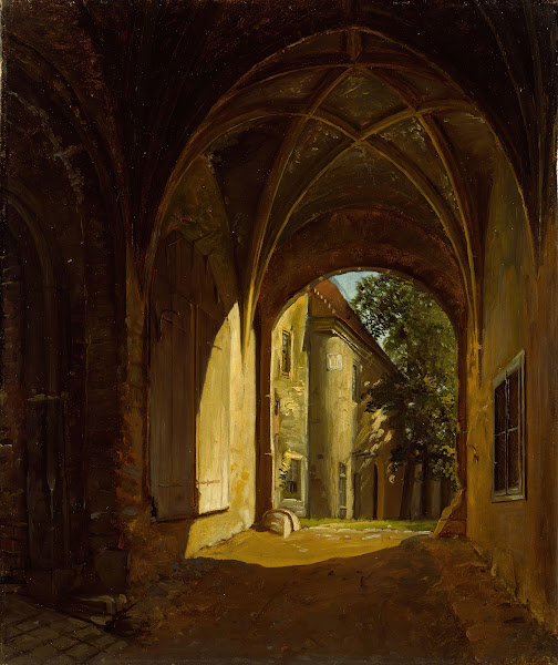 A vaulted Hall in the Scharfenberg Castle near Dresden 1829
