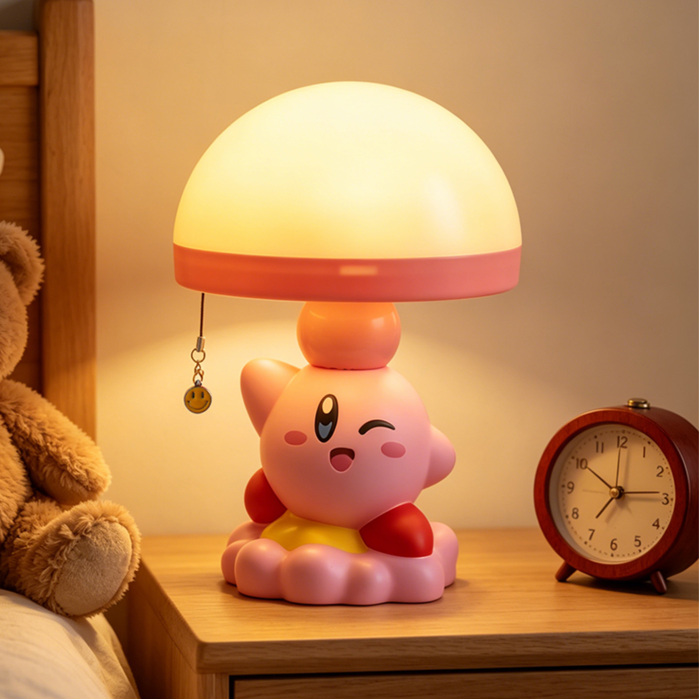 Kirby-Cartoon-Tischlampe mit Zugschalter