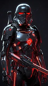 Sith Trooper Black Armor Red Neon Sci Fi Warrior Art
