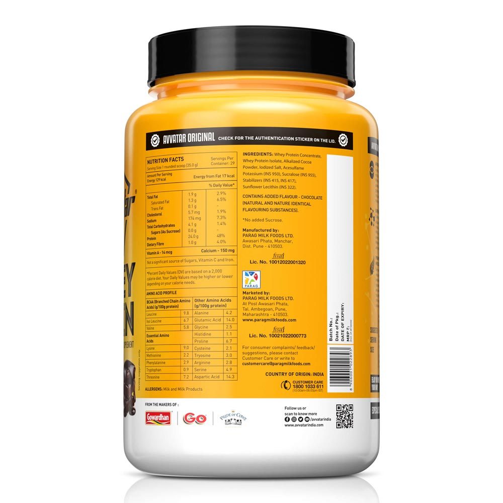 Avvatar Whey Protein Belgian Chocolate Flavour, 1 Kg
