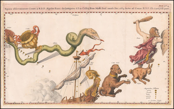 Figura observationum Comet a RDP Aegidio Franc de Gottingnies 1668