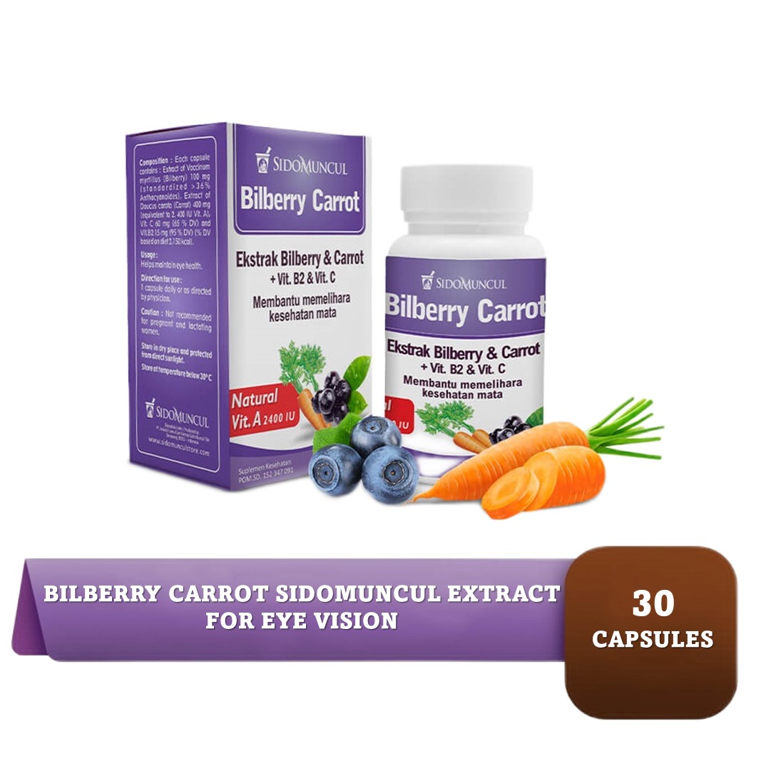 Bilberry Carrot Extract Sidomuncul For Eye Vision Health Eye Strain Supplement