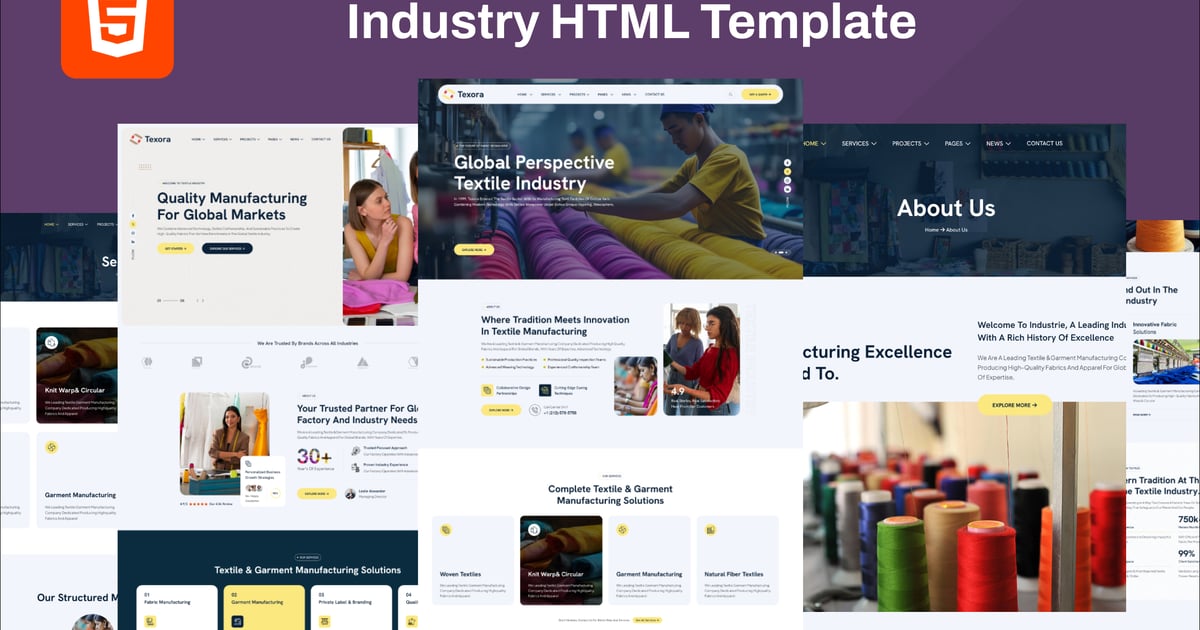 Texora – Textile & Garments Industry HTML Template Free Download – Envato Elements