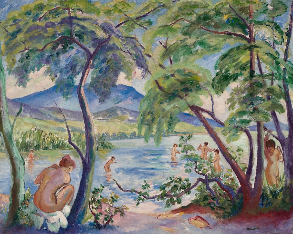 Paysage aux baigneuses Colombier 1917