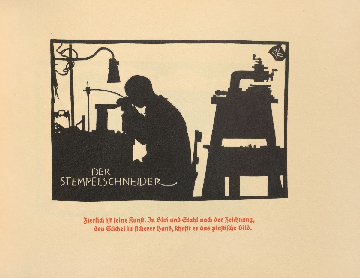 Die Schriftgiesserei im Schattenbild Pl06 1936