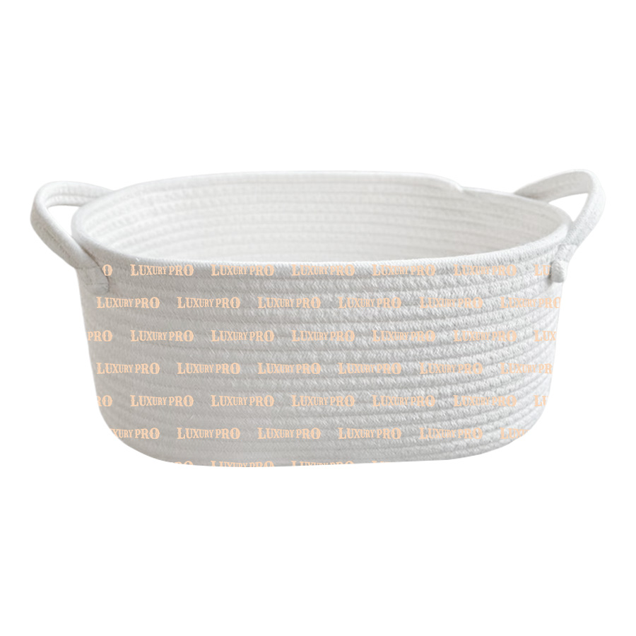 Cotton Rope Short Handle Storage Basket