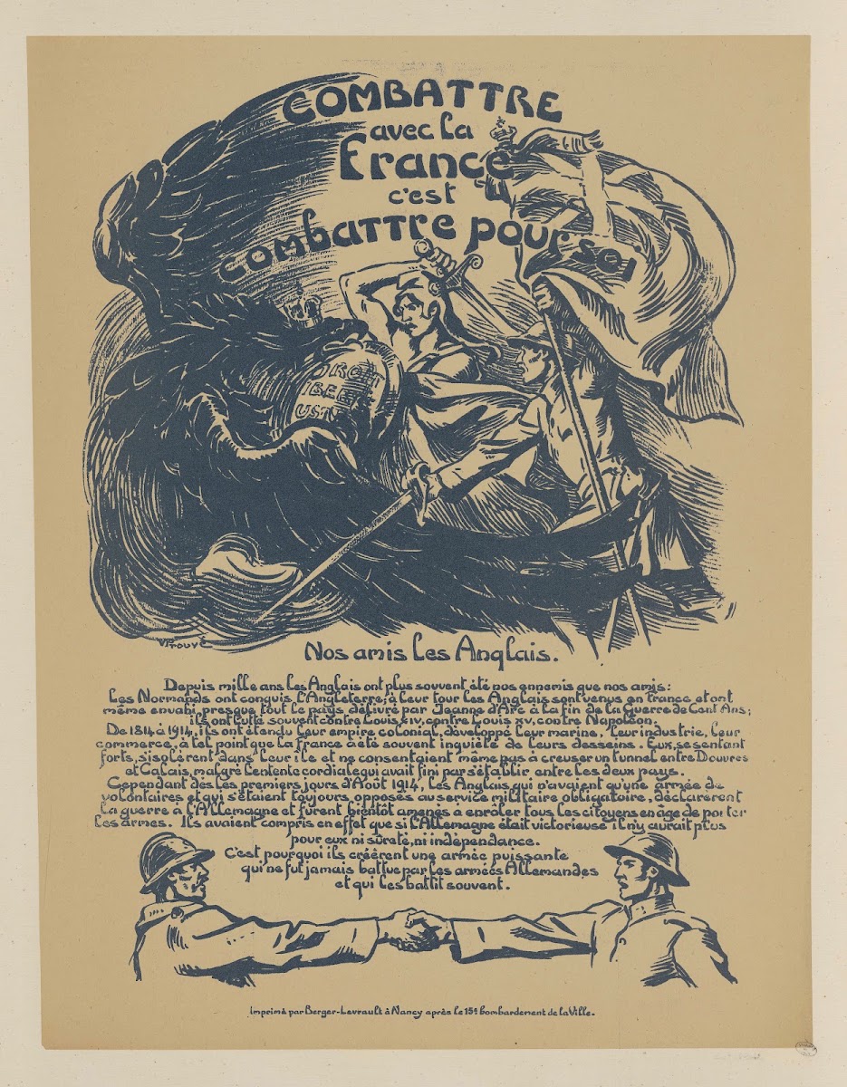 Combattre avec la France cest combattre pour soi 1918