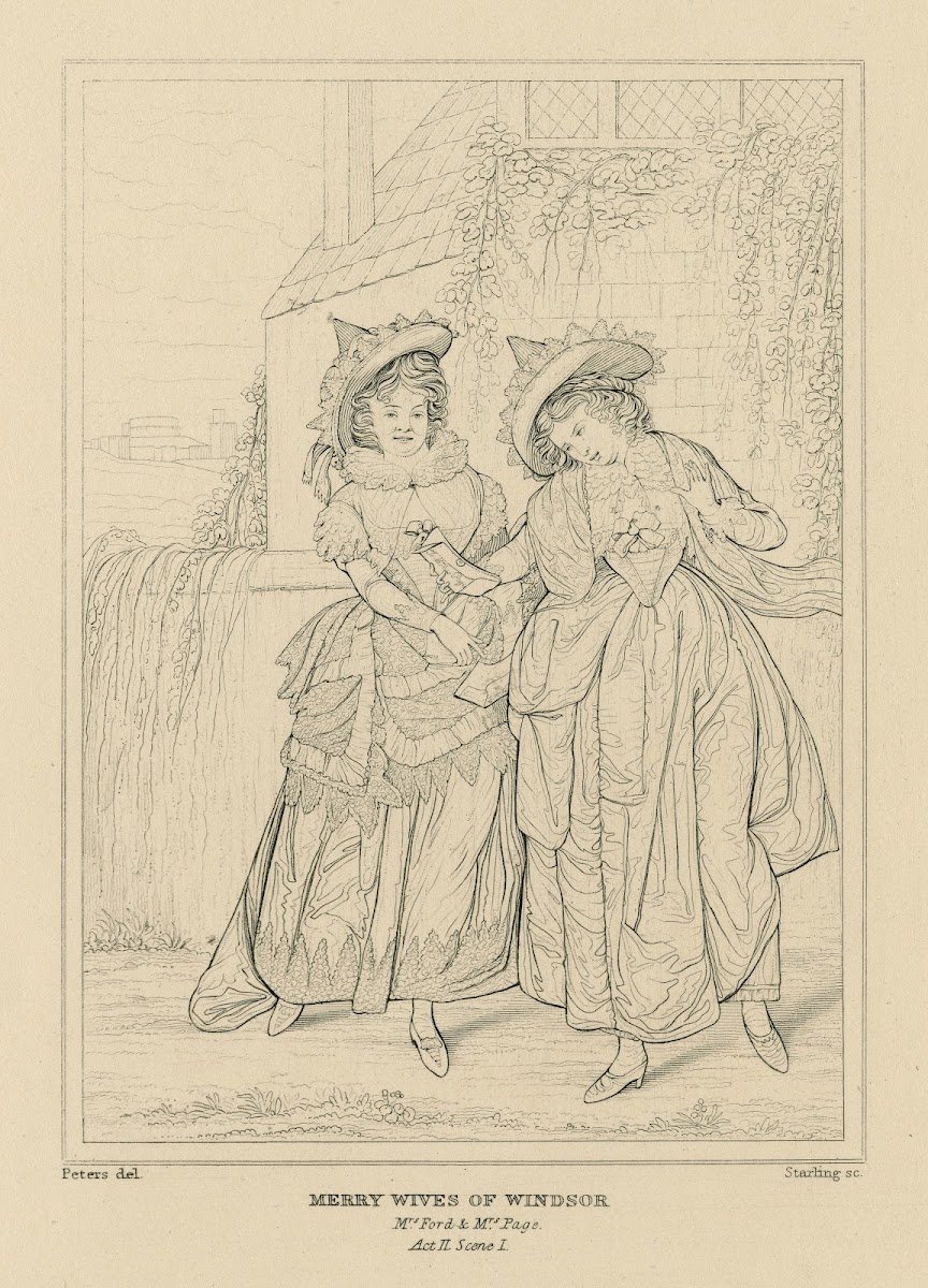 Merry wives of Windsor act 2 scene 1 Mrs Page  Mrs Ford comparing letters 19th c