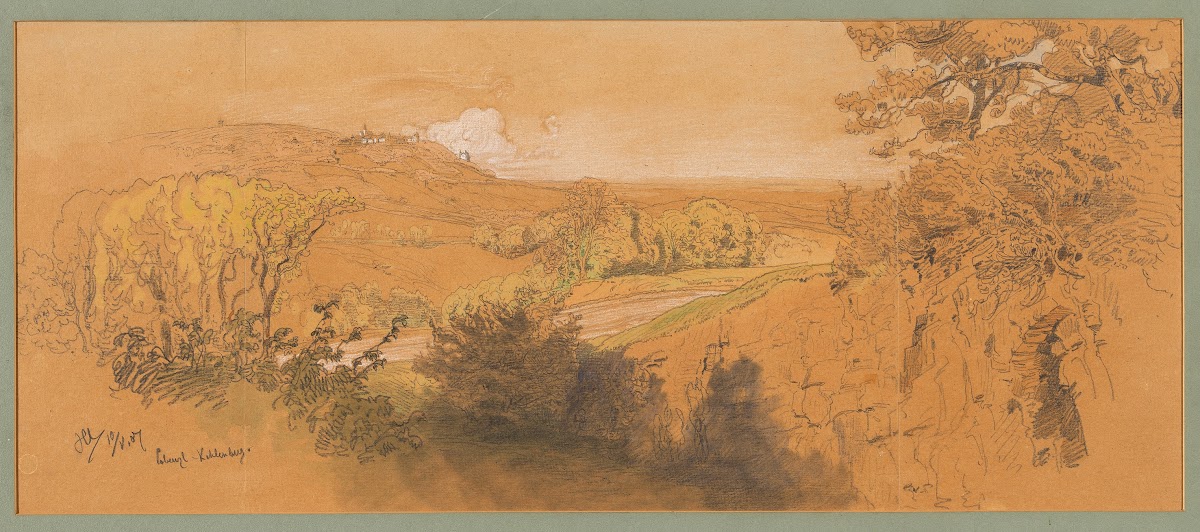 Blick auf den Kahlenberg vom Cobenzl aus 1907