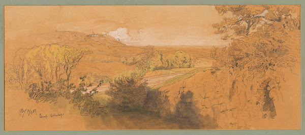 Blick auf den Kahlenberg vom Cobenzl aus 1907